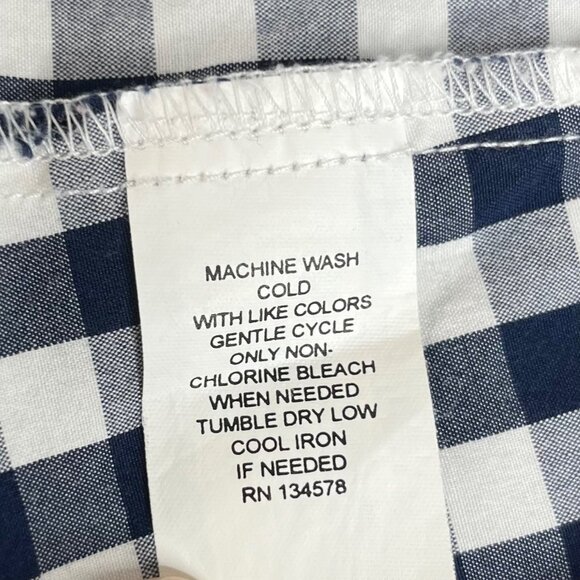 Vineyard Vines Button Front Shirt Blouse Womens Size 2 Blue White Checked - Picture 8 of 8